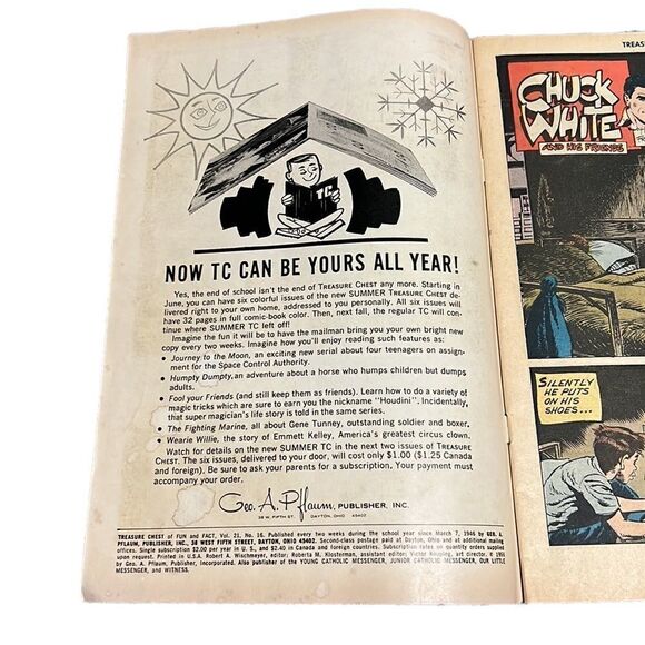 Treasure Chest Comic Book Vol21 #16 Vintage 1966 Fun & Fact Collectable Retro - Picture 4 of 10